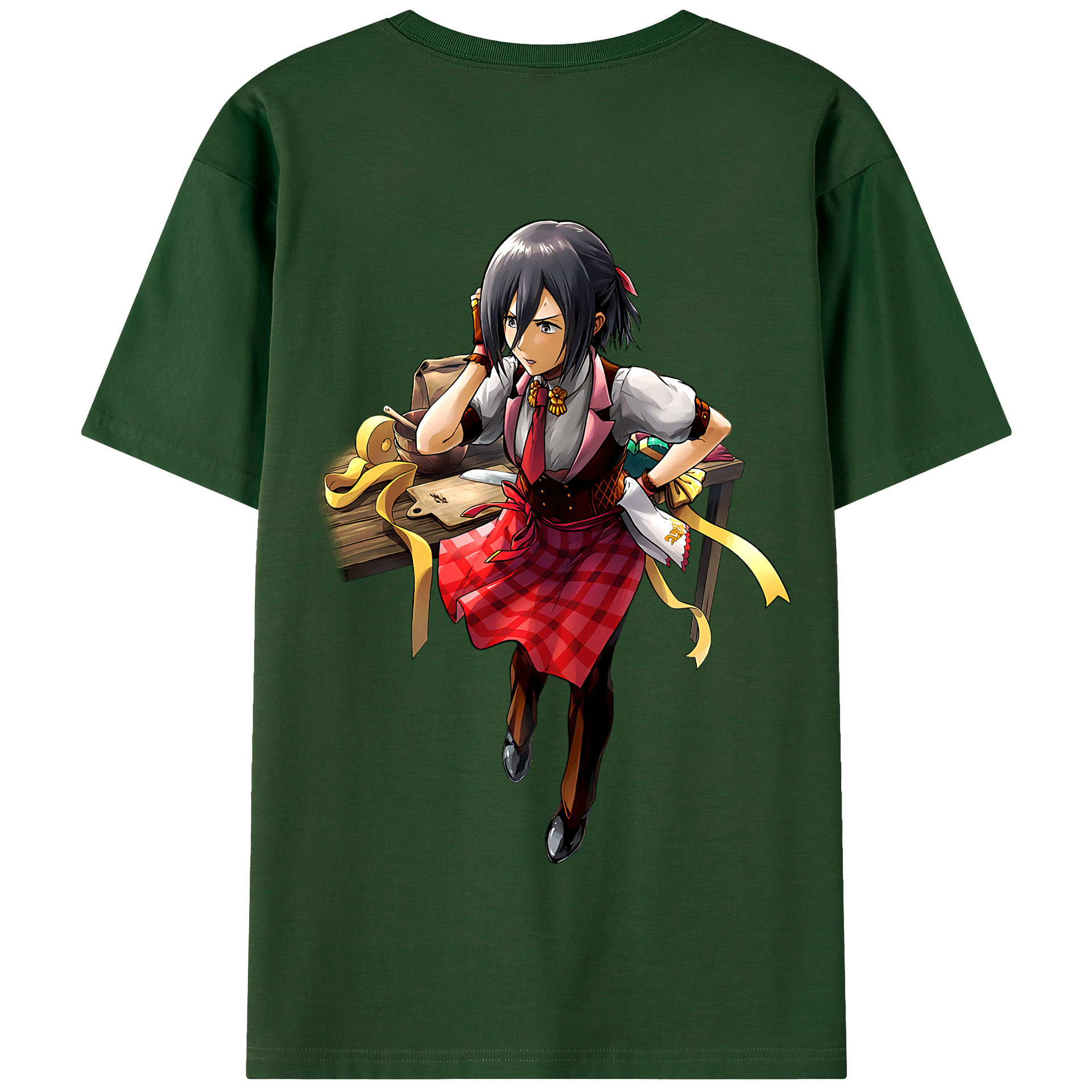 （画像用） 進撃の巨人 ミカサ·アッカーマン Attack on Titan Mikasa Ackerman 綿100％半袖Tシャツ（背面プリント）